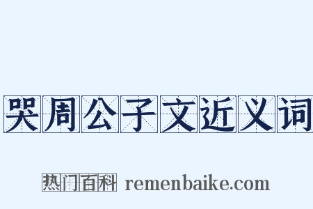 哭周公子文近义词是什么意思的图片